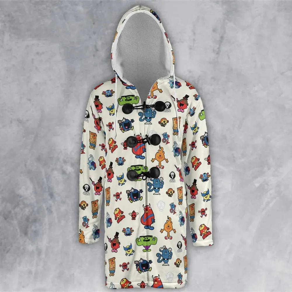 Marvel Characters And Mr Men Pattern Hooded Cloak Coat - 2