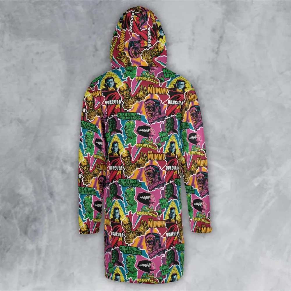 Monsters Pop Collage Universal Monsters Hooded Cloak Coat - 3