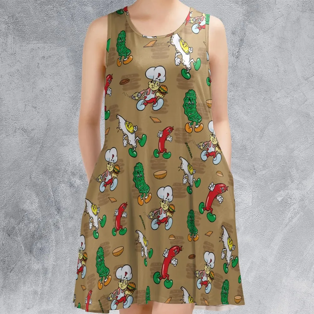 BurgerTime Arcade Sleeveless Dress - 2