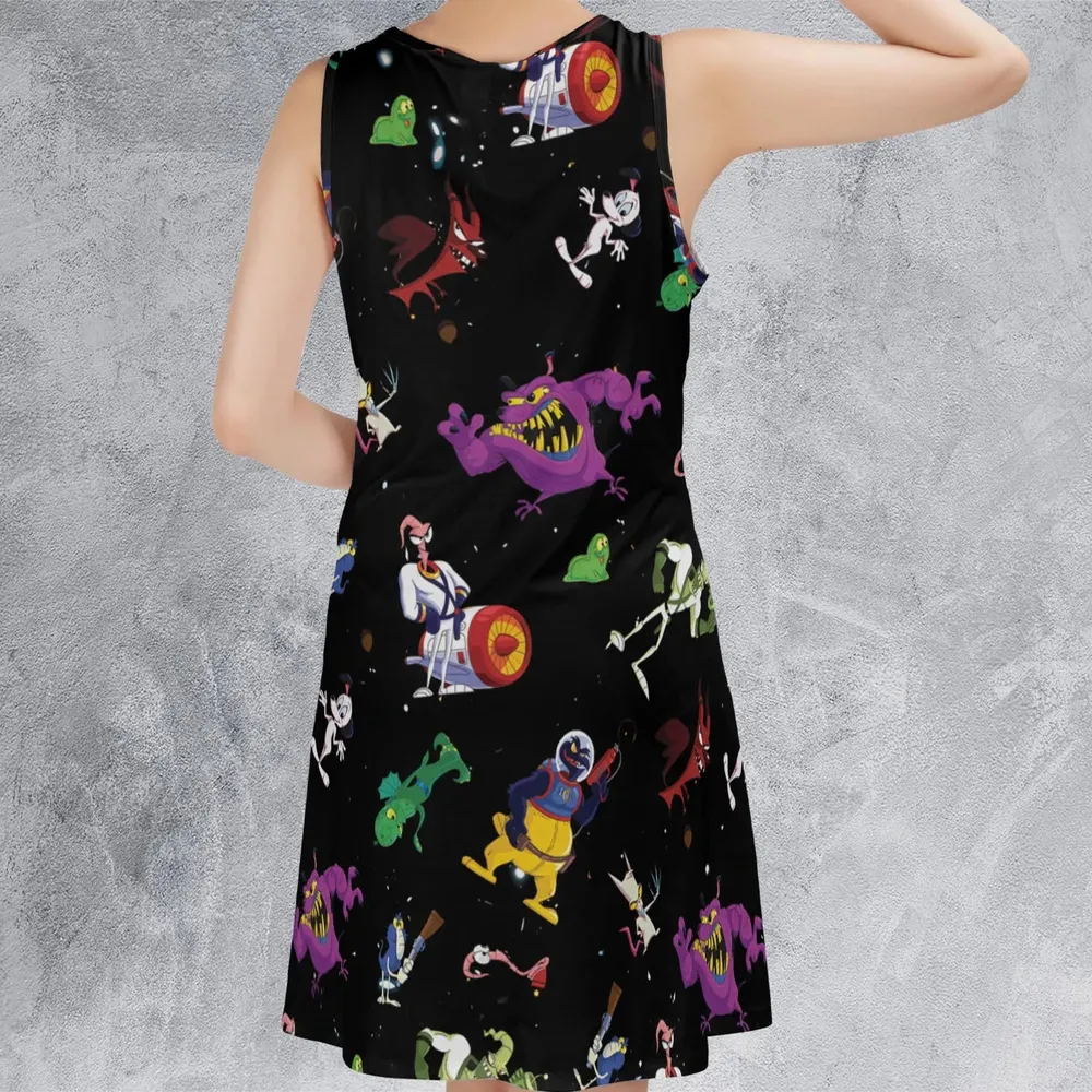 Earthworm Jim And Od Characters Sleeveless Dress - 3