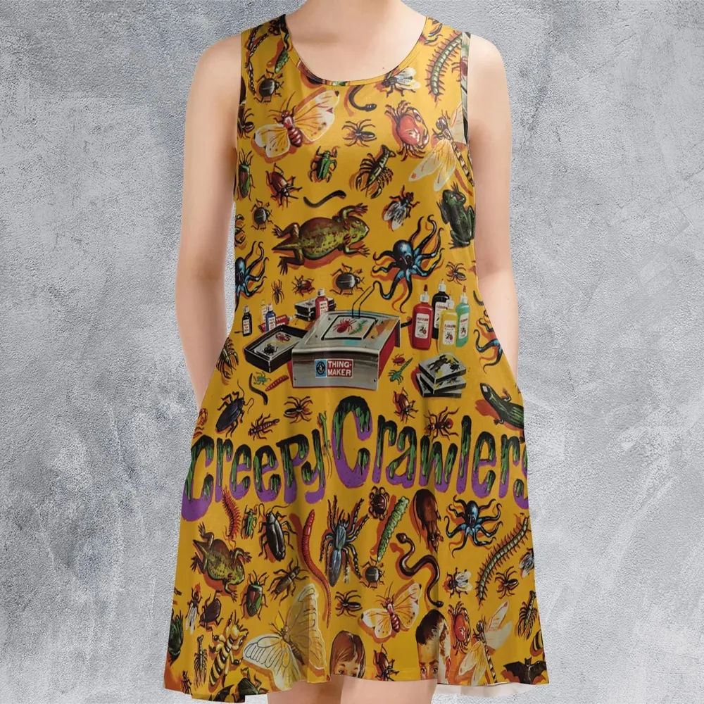 1960s Creepy Crawlers Toy Sleeveless Dress - 2