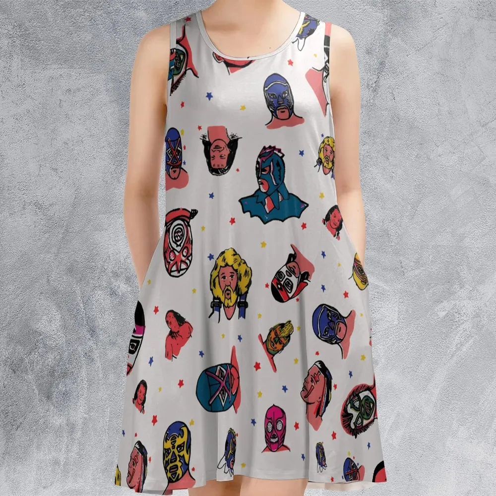 Lucha Libre Wrestling Sleeveless Dress - 2