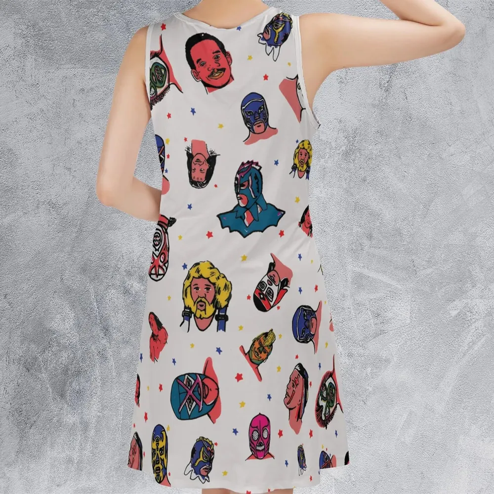 Lucha Libre Wrestling Sleeveless Dress - 3