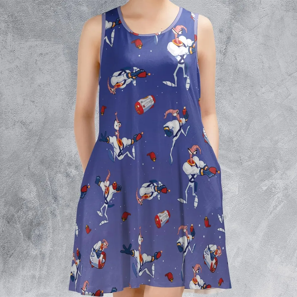 Ungroovy Earthworm Jim Sleeveless Dress - 2