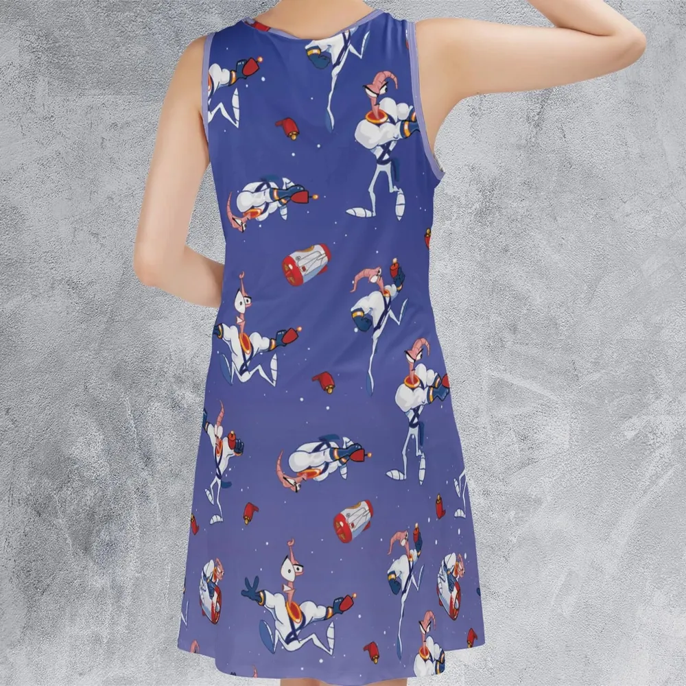 Ungroovy Earthworm Jim Sleeveless Dress - 3