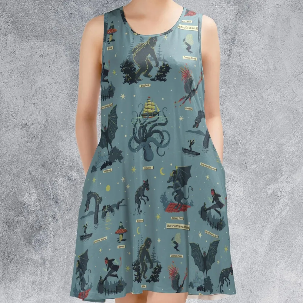 Paranormal Creatures Sleeveless Dress - 2