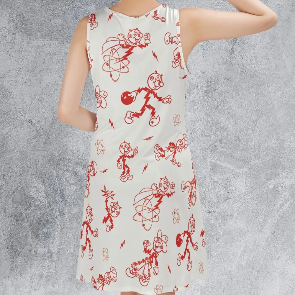 Vintage Style Nostalgic Reddy Kilowatt Sleeveless Dress - 3