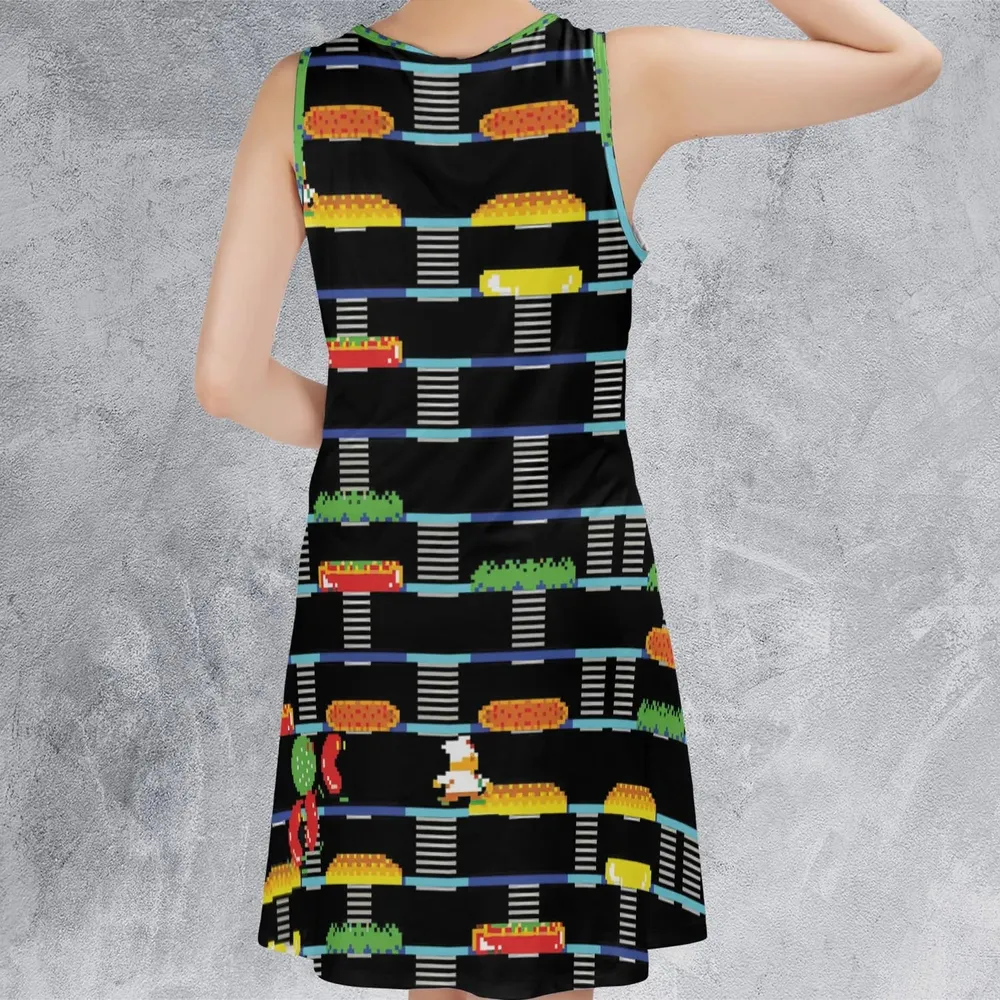BurgerTime Arcade Game Sleeveless Dress - 3