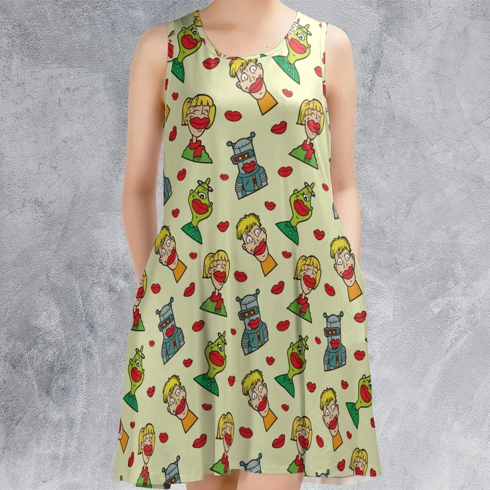 Wack-O-Wax Wax Lips Sleeveless Dress - 2