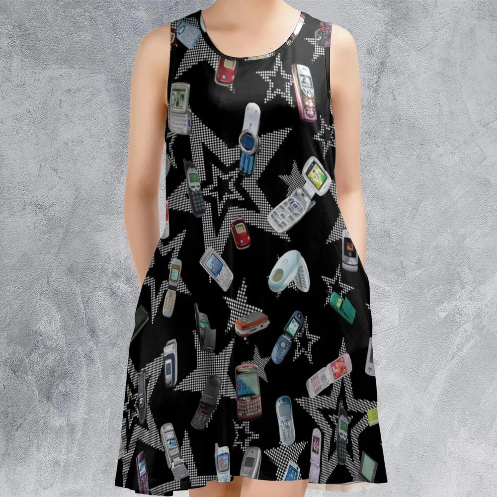 Retro Futurism Sleeveless Dress - 2