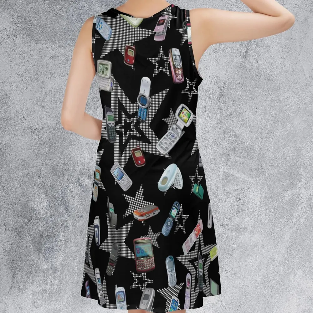 Retro Futurism Sleeveless Dress - 3