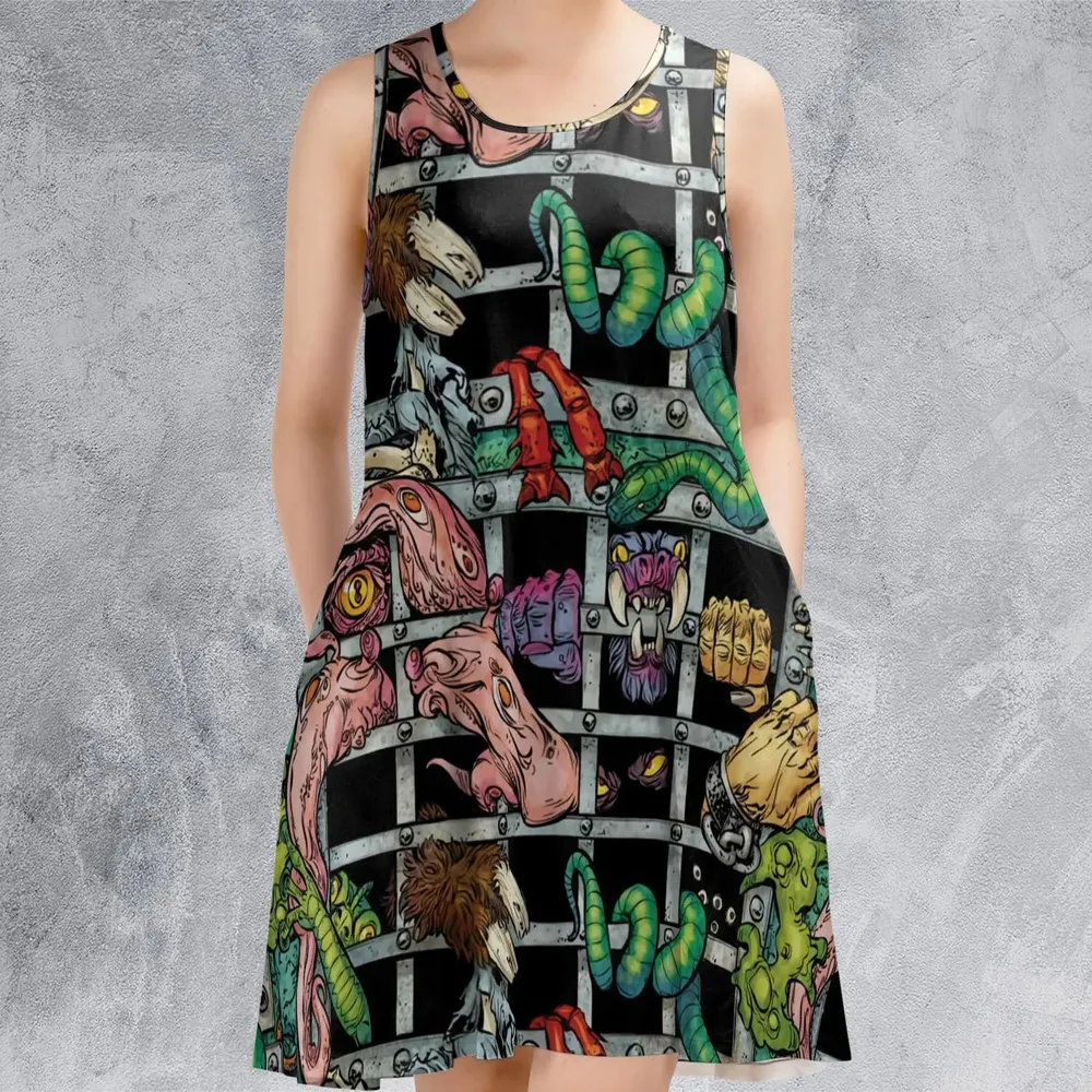 Castle Grayskull Dungeon He-man And The Masters Of The Universe Sleeveless Dress - 2