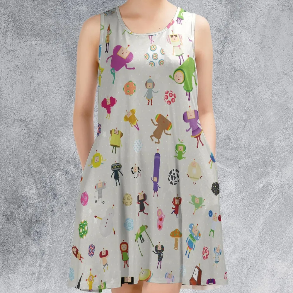 Cute Characters Katamari Sleeveless Dress - 2