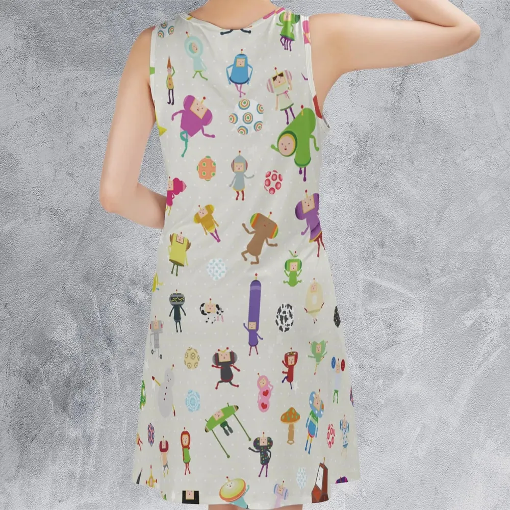 Cute Characters Katamari Sleeveless Dress - 3