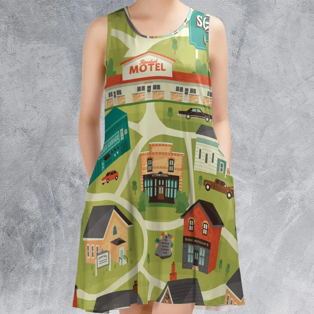Schitt's Creek Town Map Sleeveless Dress - 2