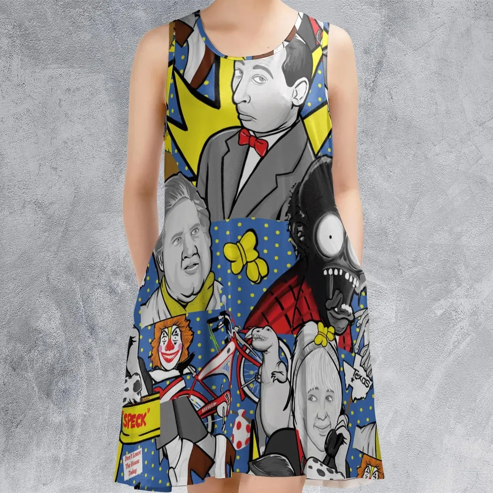 Don't Leave The House Today Pee Wee's Big Adventure Sleeveless Dress - 2