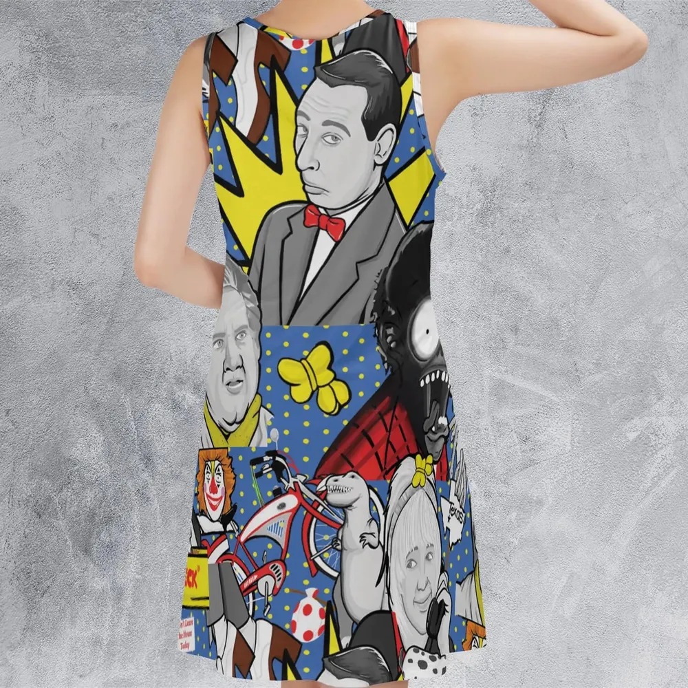 Don't Leave The House Today Pee Wee's Big Adventure Sleeveless Dress - 3