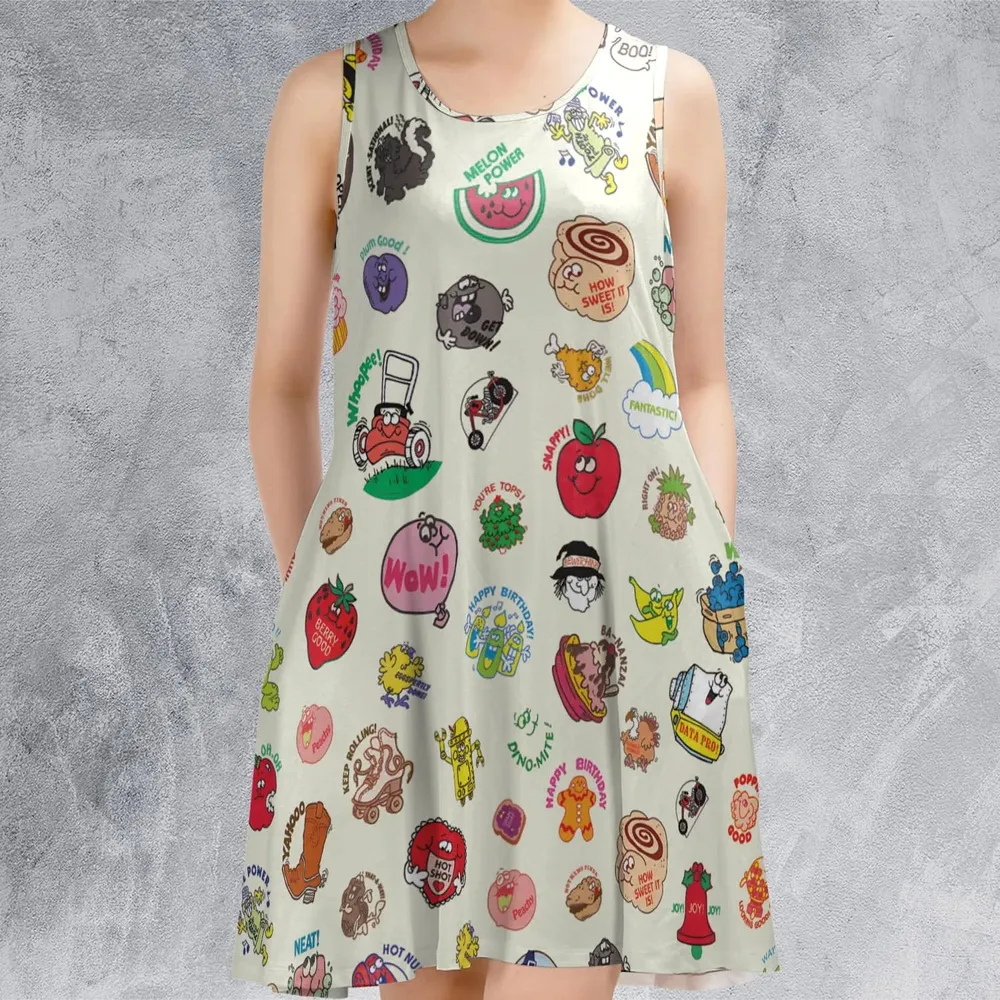 Vintage Trend Matte Scratch & Sniff Sleeveless Dress - 2