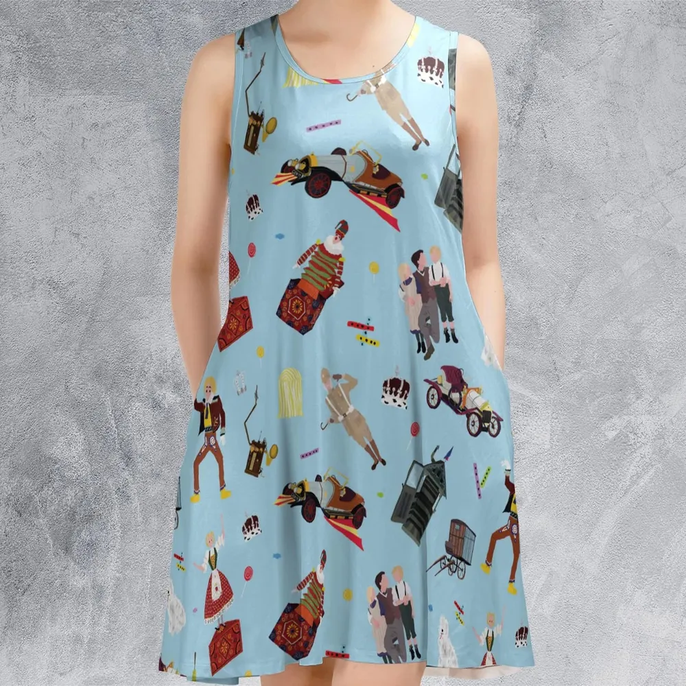 Chitty Chitty Bang Bang Patterns Sleeveless Dress - 2