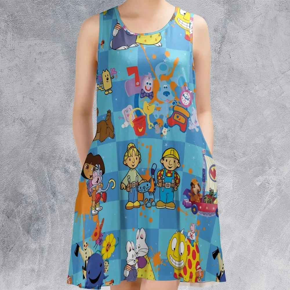 90s cartoon Nostalgic Sleeveless Dress - 2
