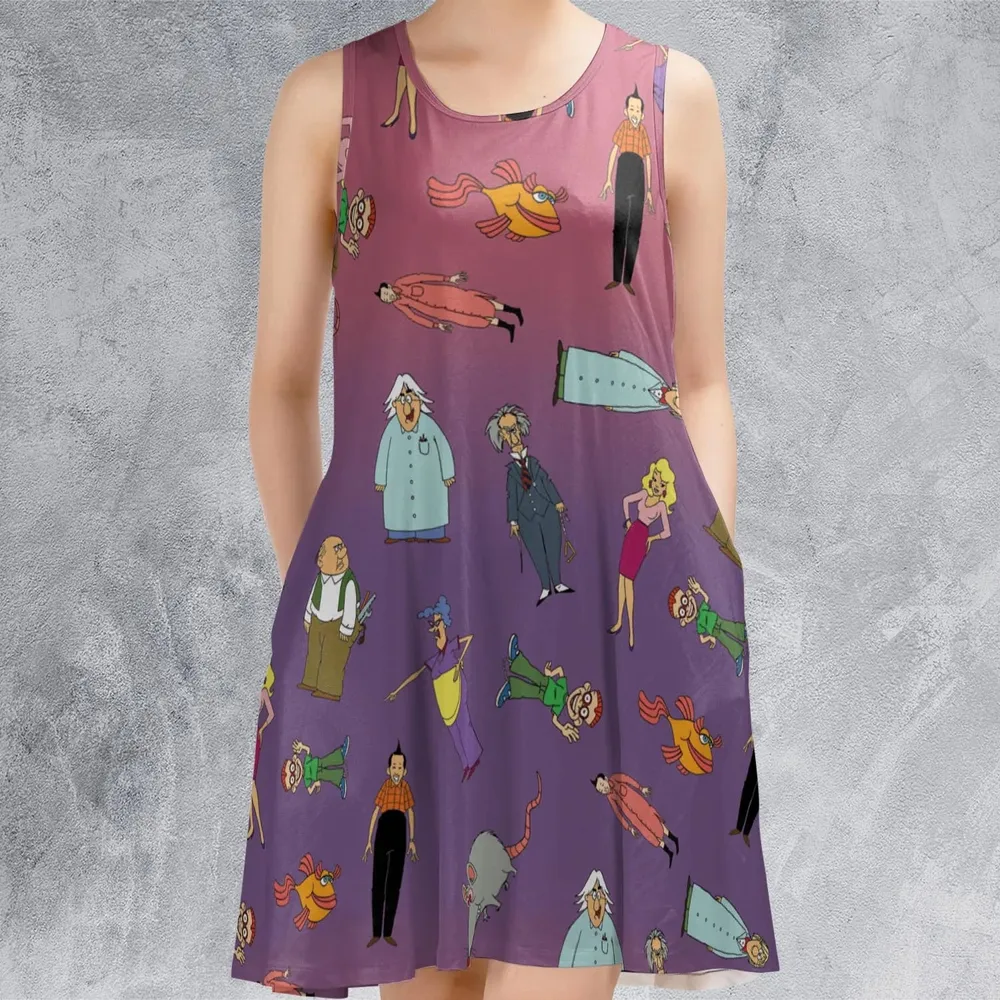 The Completely Mental Misadventures of Ed Grimley Characters Sleeveless Dress - 2
