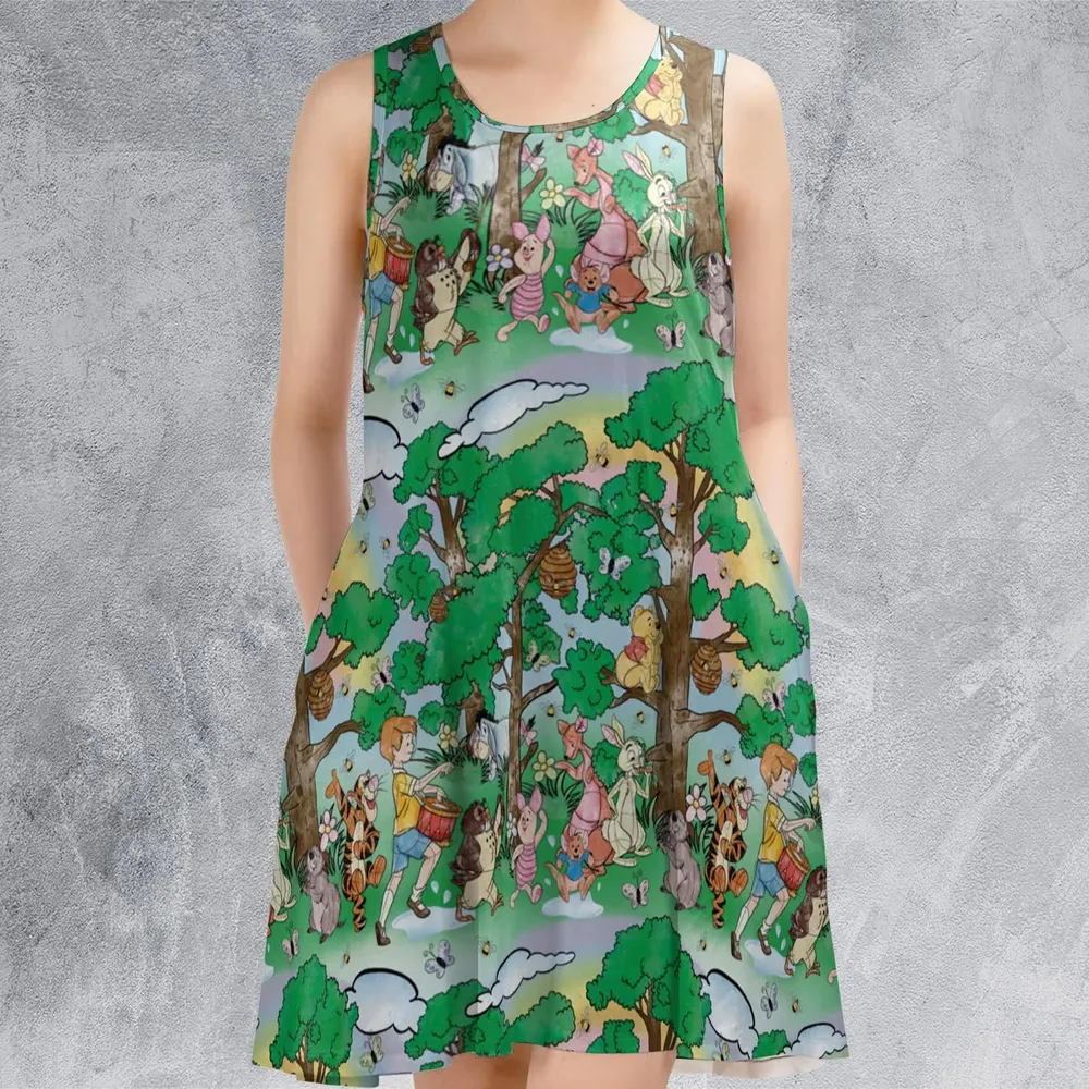 Bear and Friends Winnie the Pooh Sleeveless Dress - 2