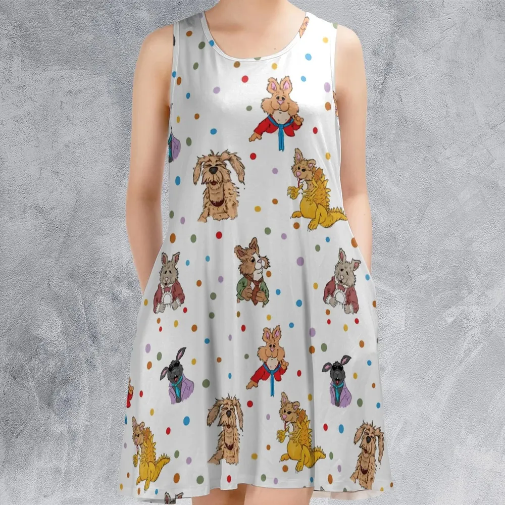 Tale of the Bunny Picnic Characters Sleeveless Dress - 2
