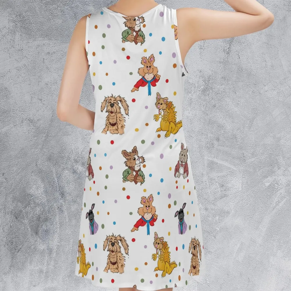 Tale of the Bunny Picnic Characters Sleeveless Dress - 3