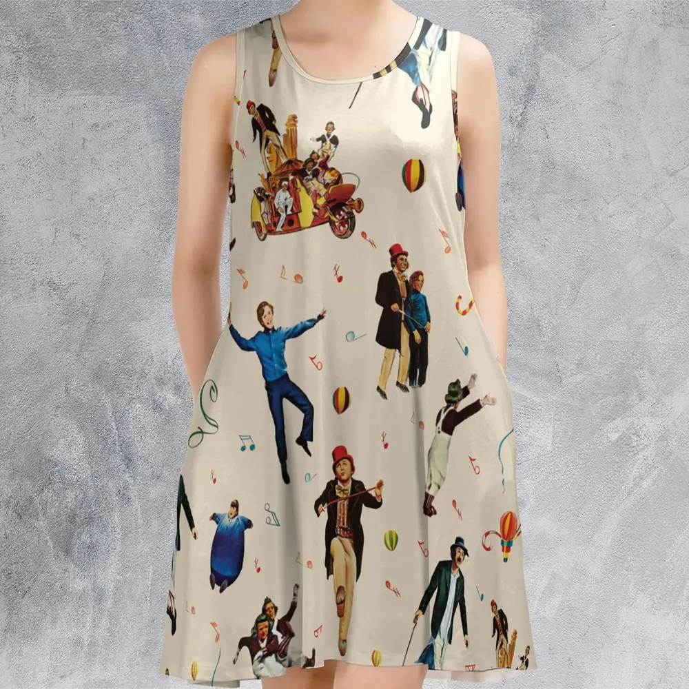 It's Scruumdidiyumptious Willy Wonka And Chocolate Factory Sleeveless Dress - 2