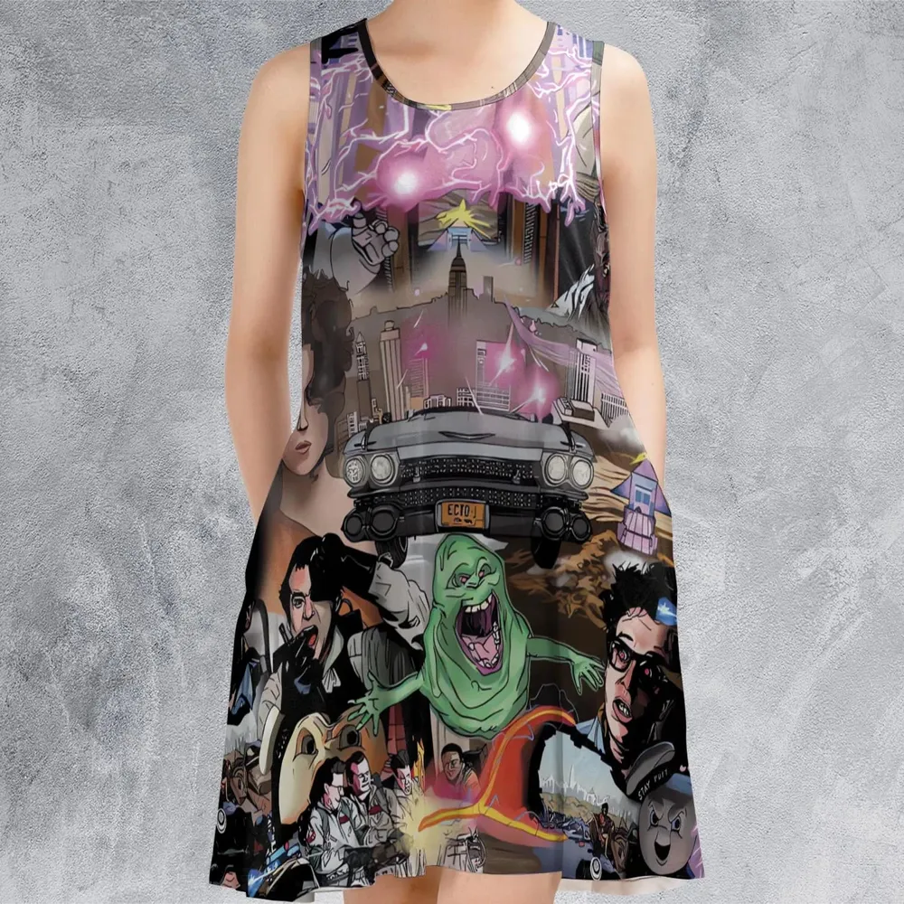 Ghostbusters Comic Style Montage Sleeveless Dress - 2