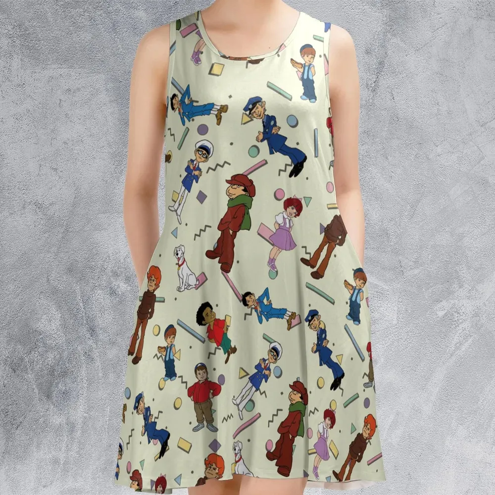 The Little Rascals Cartoon Characters Sleeveless Dress - 2