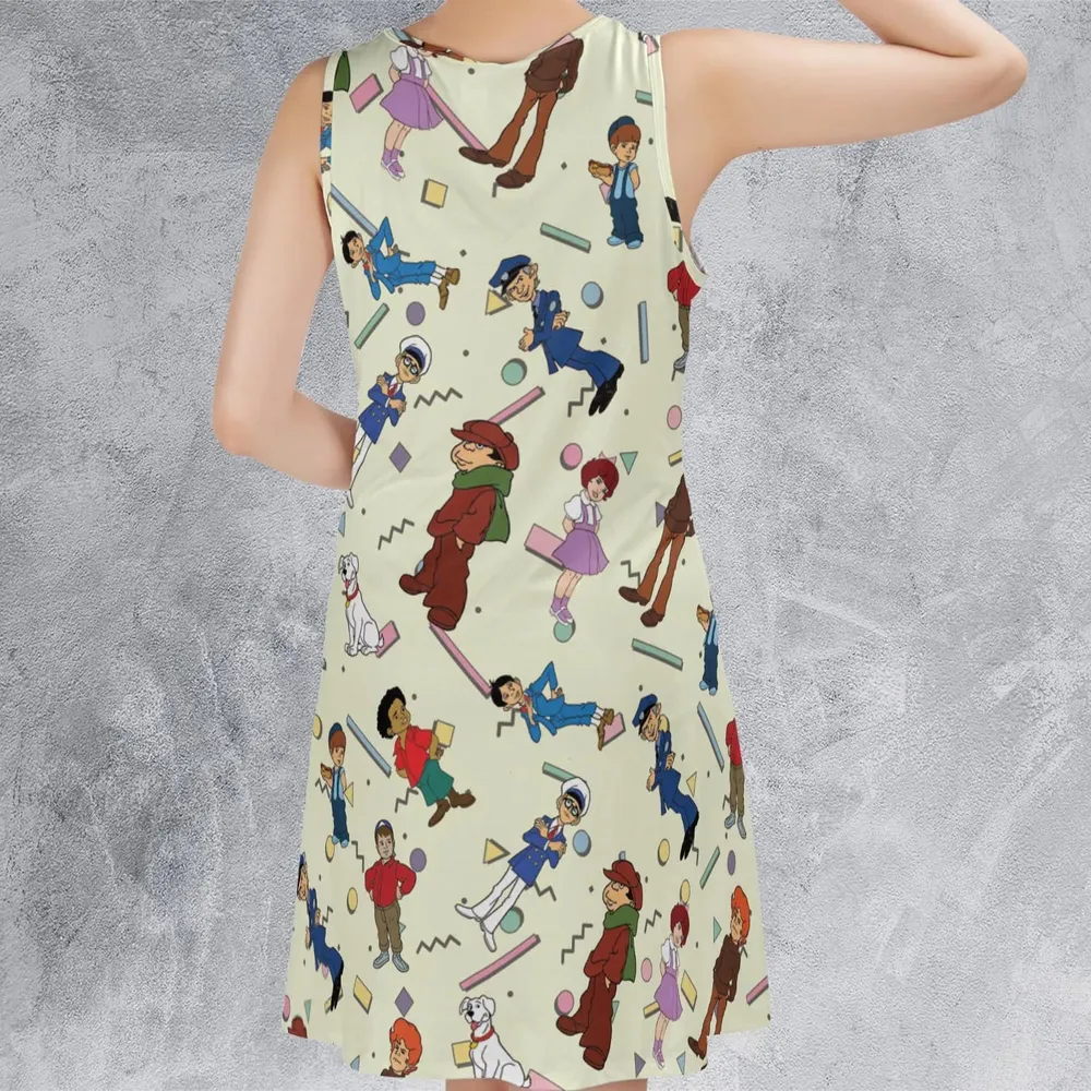 The Little Rascals Cartoon Characters Sleeveless Dress - 3
