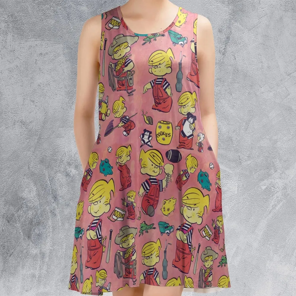 Just Pretend I'm Listening Dennis The Menace Sleeveless Dress - 2