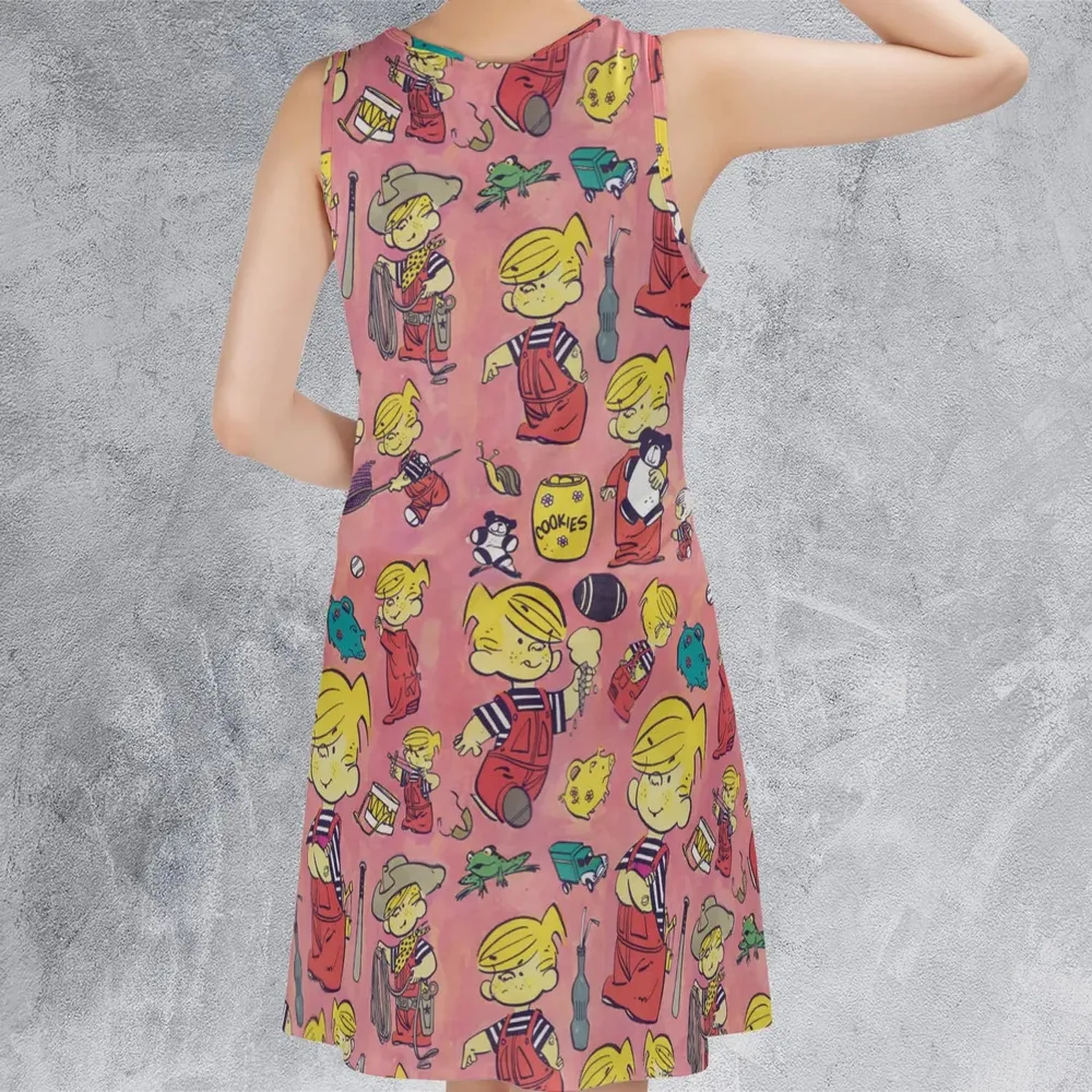 Just Pretend I'm Listening Dennis The Menace Sleeveless Dress - 3