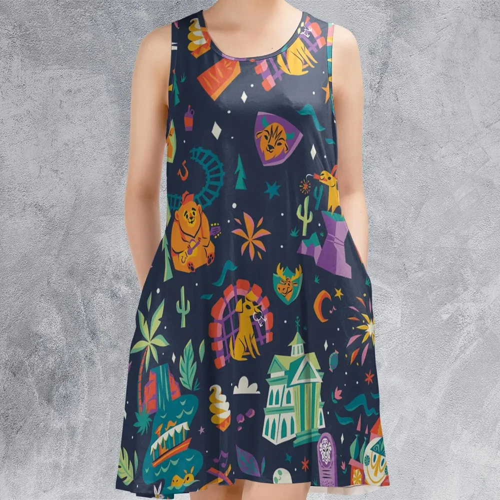 Magic Kingdom Theme Sleeveless Dress - 2