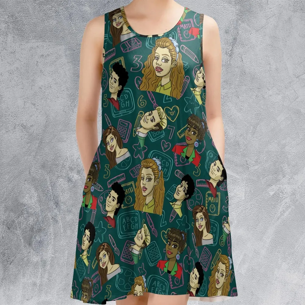 Class of 93' Saved By The Bell Sleeveless Dress - 2