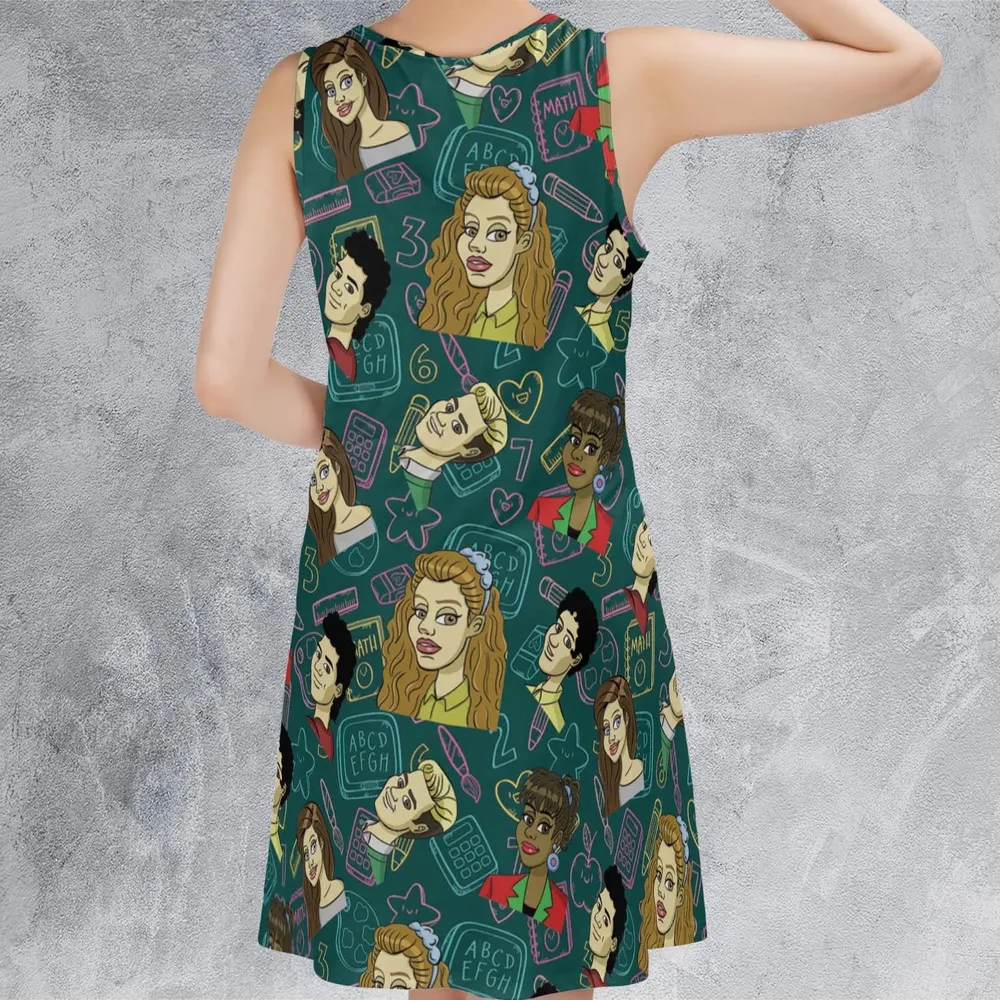 Class of 93' Saved By The Bell Sleeveless Dress - 3