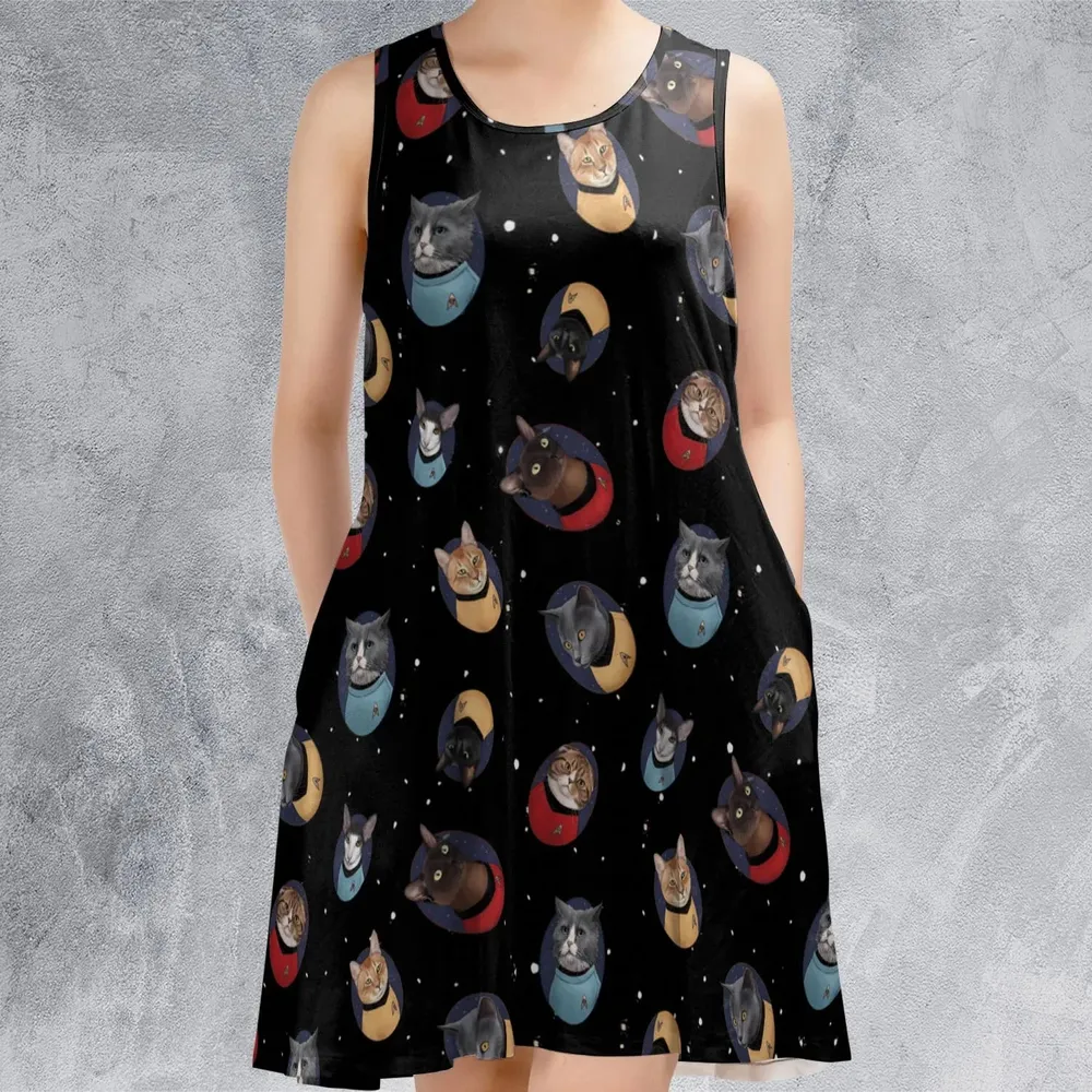 Live Long and Paws-purr Star Trek Sleeveless Dress - 2