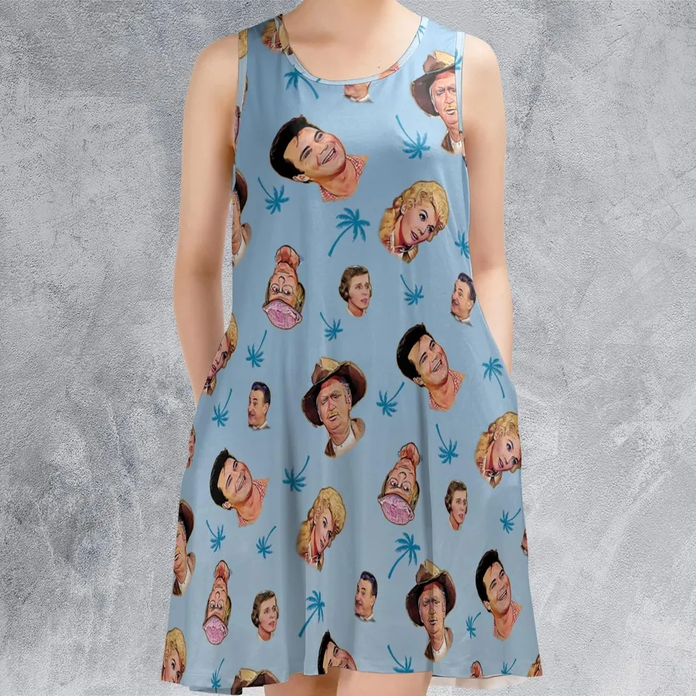 Summer Vibe The Beverly Hillbillies Characters Sleeveless Dress - 2