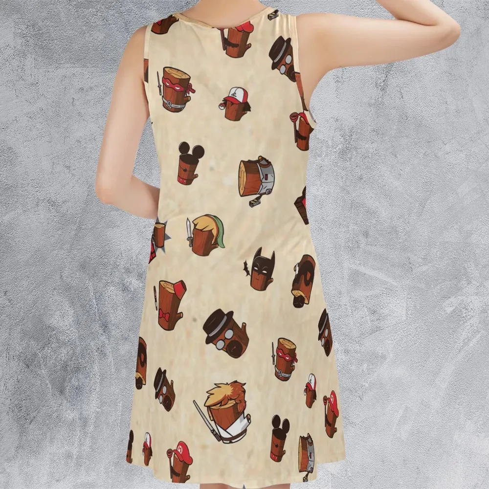 Pop Culture Characters Logs  Ren & Stimpy Sleeveless Dress - 3