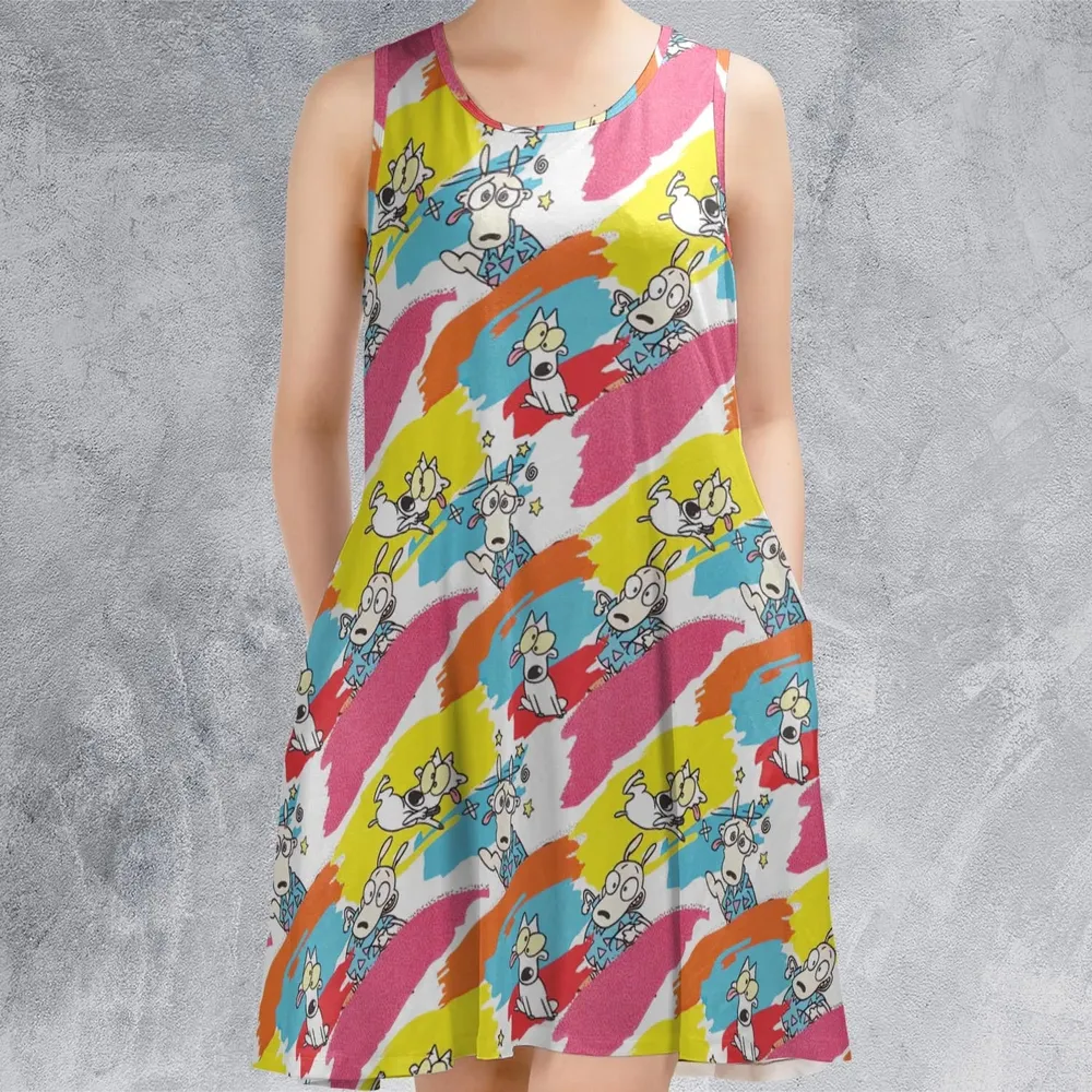 Rocko's Paint Brush Sleeveless Dress - 2