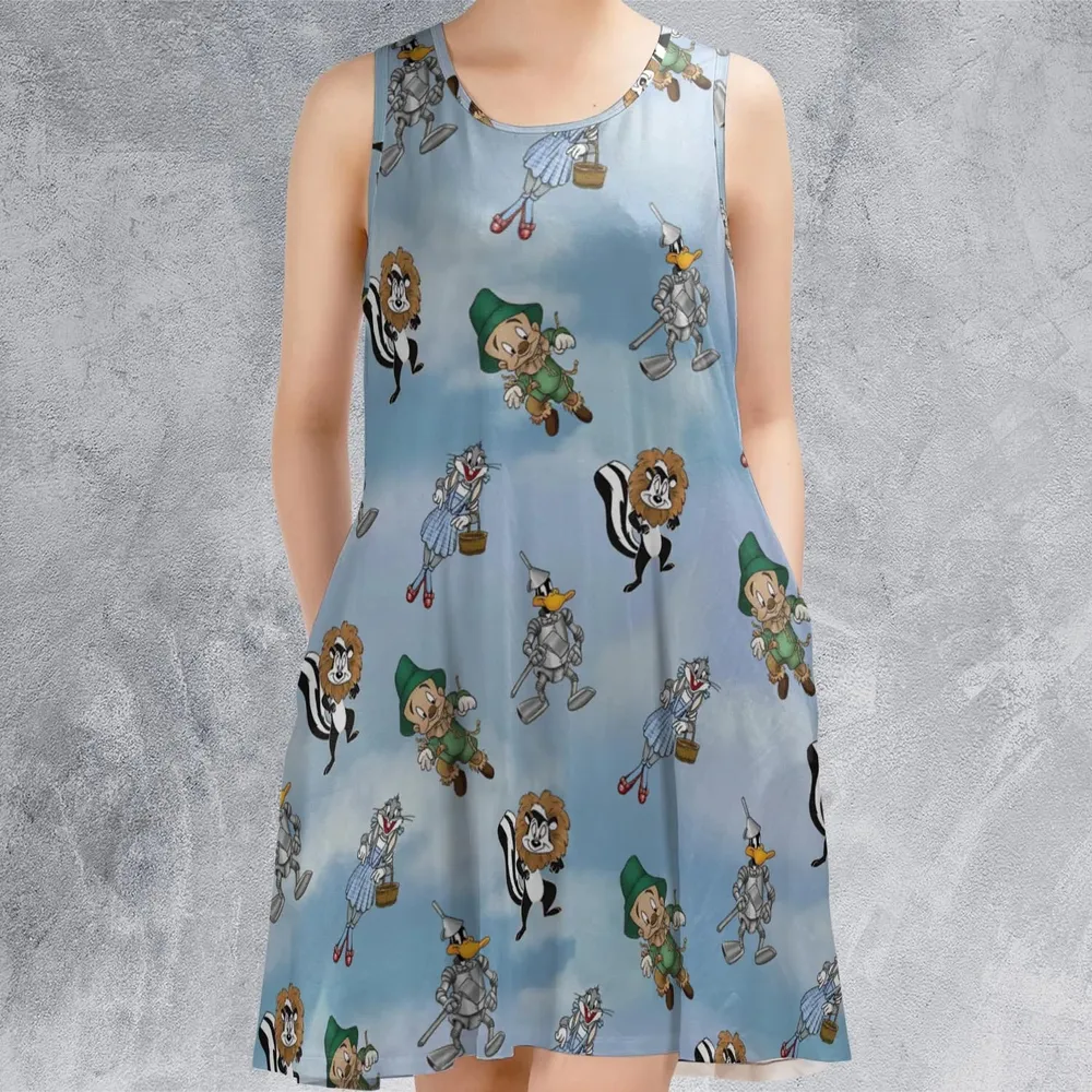 The Wizard Of Draws Looney Tunes Sleeveless Dress - 2