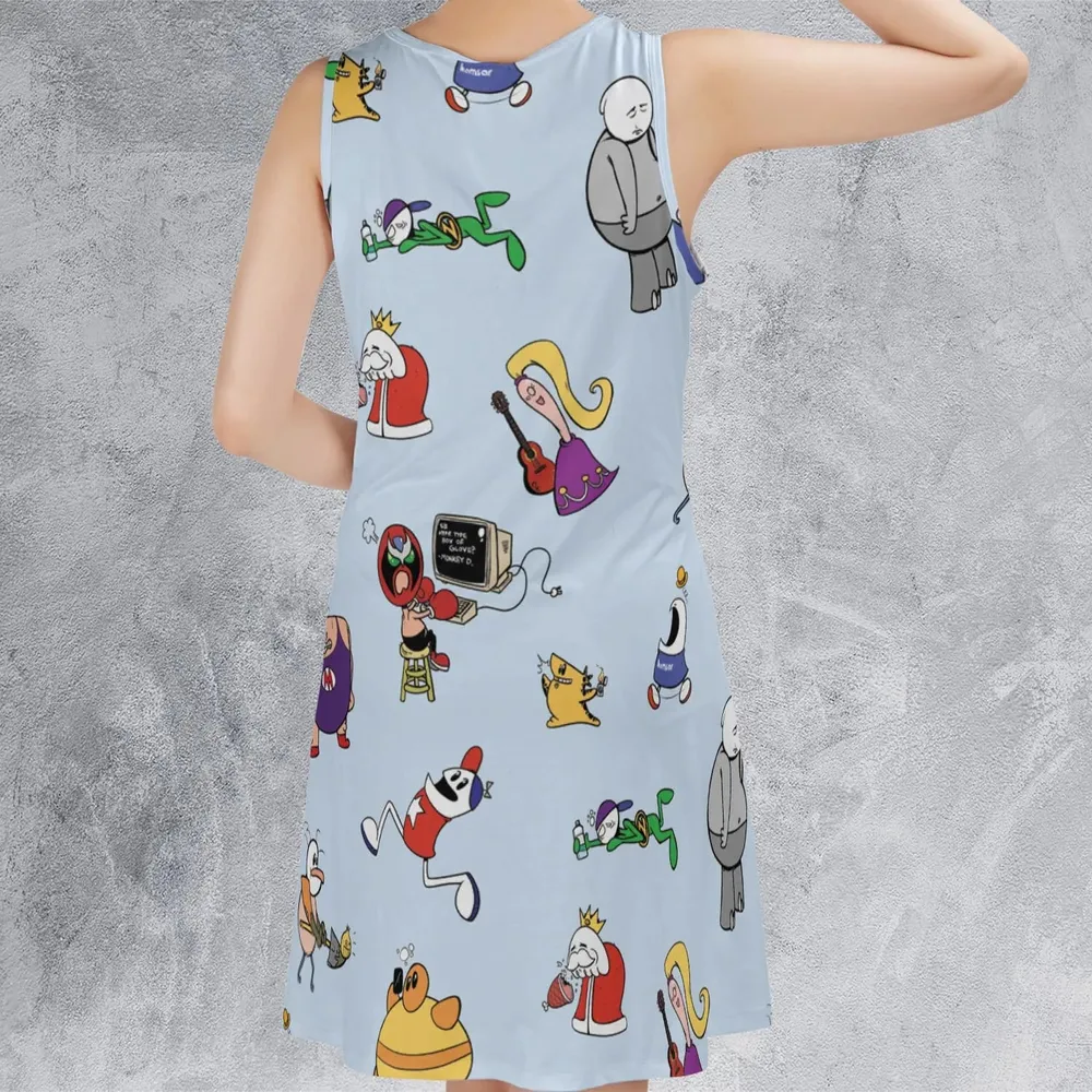 Retro Webtoon Homestar Sleeveless Dress - 3