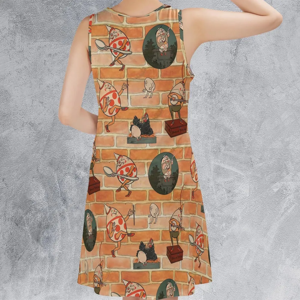 Retro Humpty Dumpty Sleeveless Dress - 3