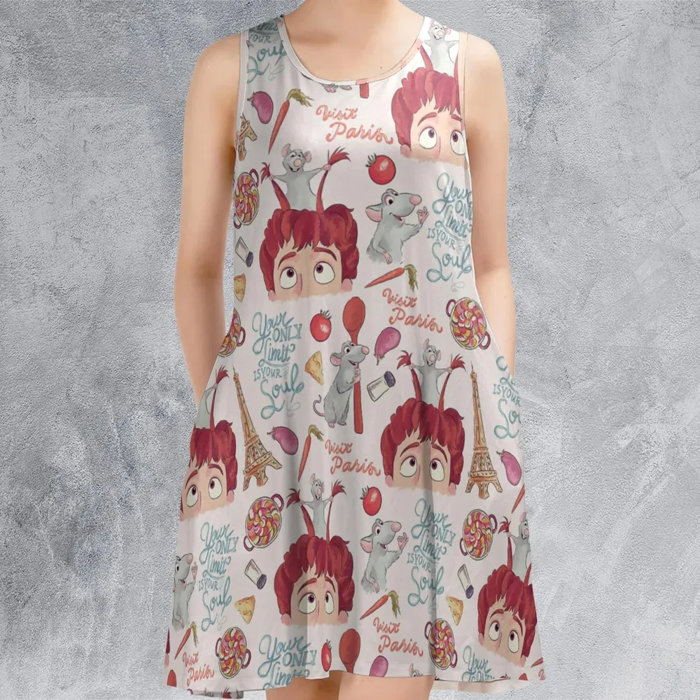 Cute Controller Ratatouille Sleeveless Dress - 2