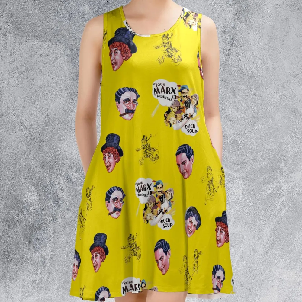 The Duck Soup The Marx Brothers Sleeveless Dress - 2