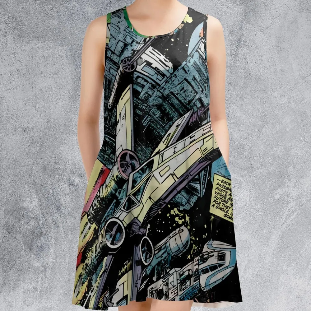 Han Solo Spaceship Star Wars Sleeveless Dress - 2