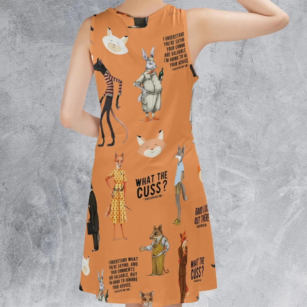Cuss You Are Fantastic Mr. Fox Sleeveless Dress - 3