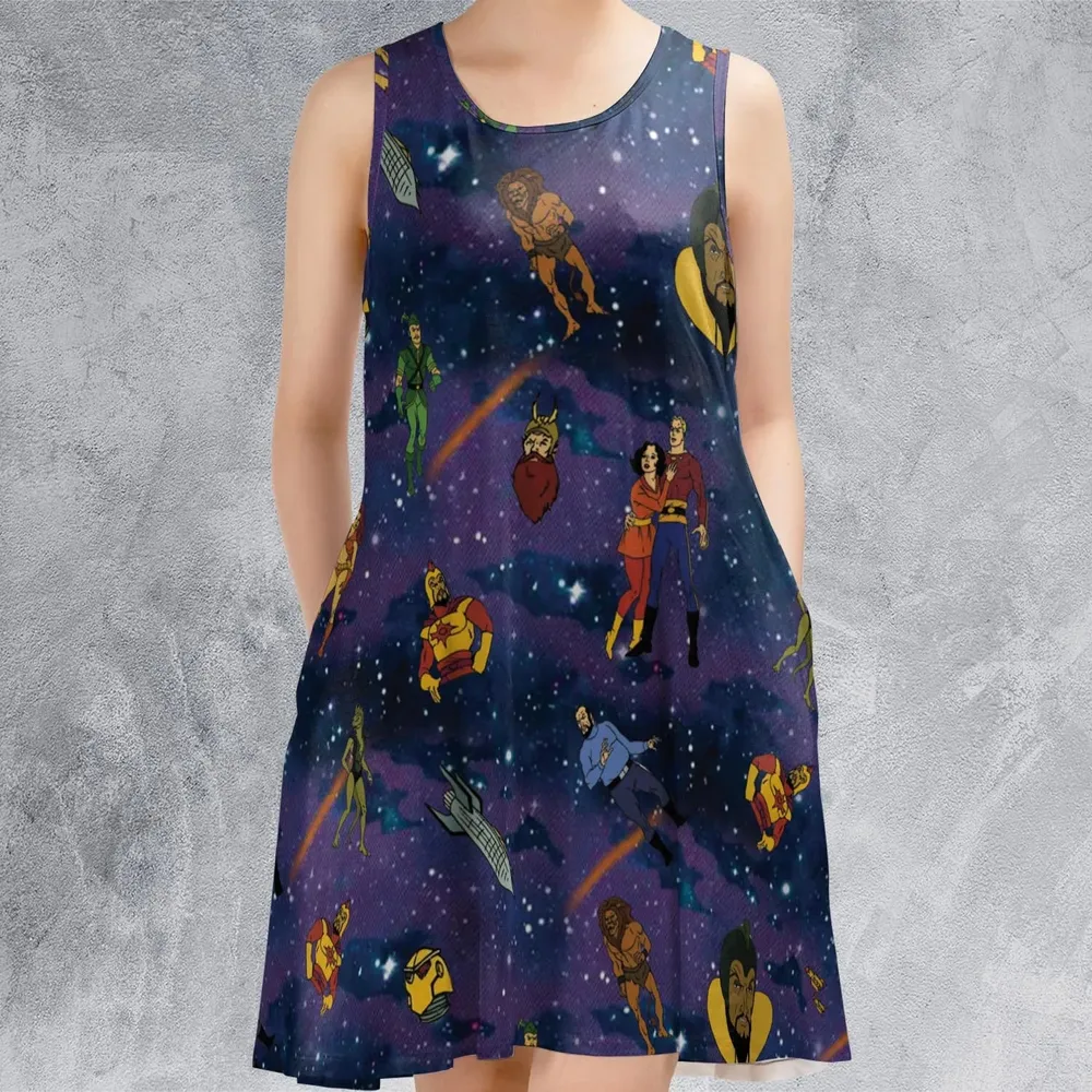 Flash Gordon Cartoon Characters Sleeveless Dress - 2
