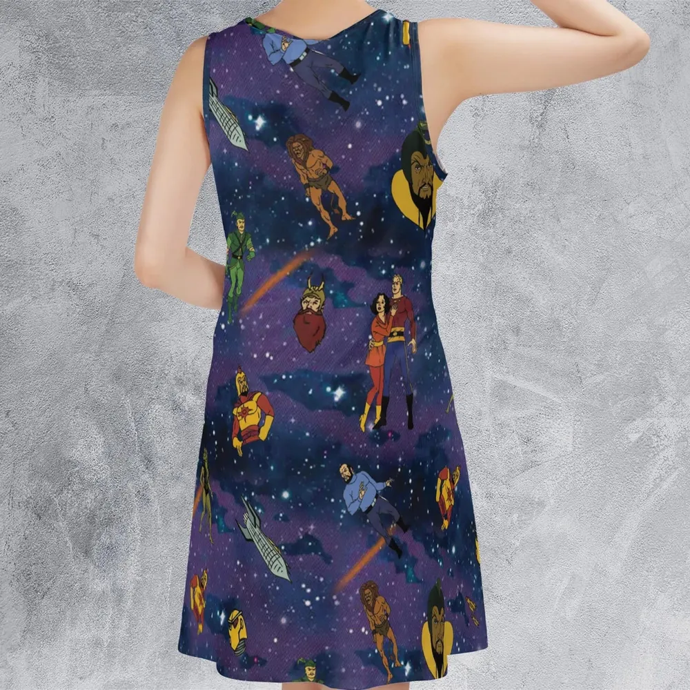 Flash Gordon Cartoon Characters Sleeveless Dress - 3